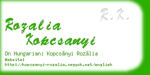 rozalia kopcsanyi business card