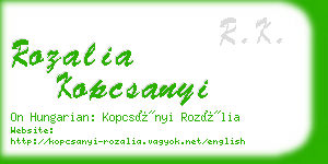 rozalia kopcsanyi business card